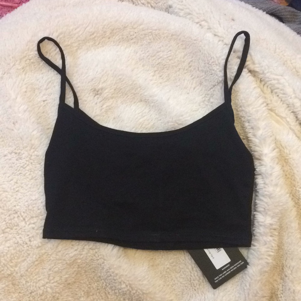 Cute black crop top from pretty little thing